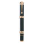 Aurora, Dante Alighieri, a limited edition the fountain pen,   no.0283/1919, the green resin cap