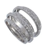 A hooped diamond dress ring, the five hoops set with brilliant cut diamonds, approximately 0.74