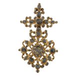 A late 17th century Iberian brooch , after 1680 the pierced rose cut diamond set panel in the form