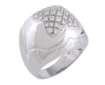 A Pyramid ring by Bulgari, the domed top pave set with brilliant cut diamonds, approximately 1.00