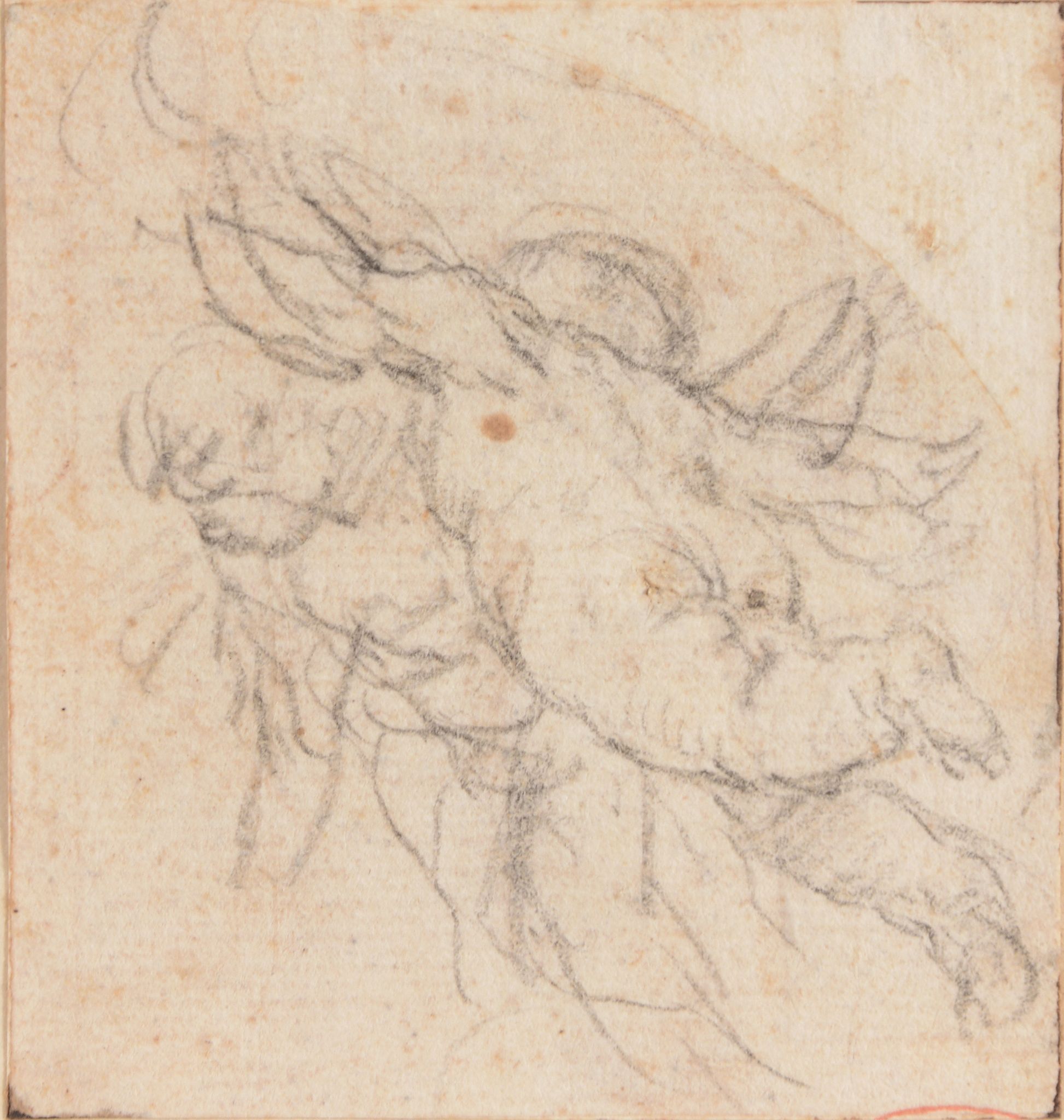 Attributed to Camillo Boccaccino (1501-1546) - Study for St John the Baptist; Winged putto A pair, - Image 2 of 3