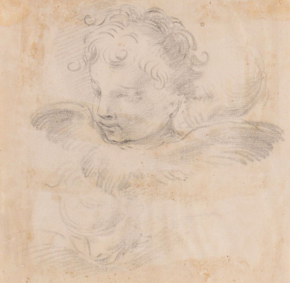 Attributed to Ventura Salimbeni (1568-1613) - Studies of the heads of putti and cherubim Black