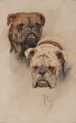 Arthur Wardle (1864-1949) - Two old English bulldogs Oil on canvas Signed lower right 56.5 x 36