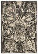 Albrecht Dürer (1471-1528) - Coat of Arms of the Empire and of the City of Nuremberg Woodcut, on