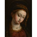 Italian School (17th Century) - Potrait of a female saint Oil on copper 22 x 17.5 cm. (8 3/4 x 6 7/8