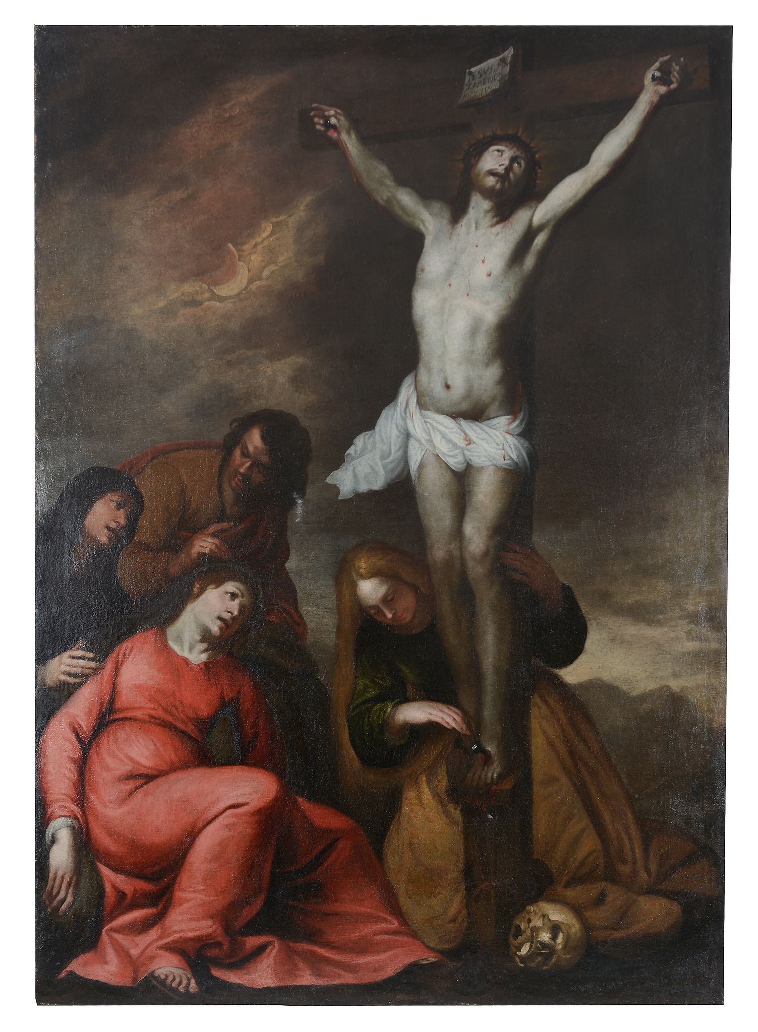 Circle of Luciano Borzone (1590-1645) - Crucifixion of Christ Oil on canvas 171 x 120 cm. (67 1/4