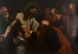 Attributed to Giovanni Andrea Ferrari (1598-1669) - The increduility of Saint Thomas Oil on canvas