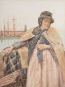 Ralph Todd (1856-1932) - The Old Cornish Fisherwoman at Newlyn Watercolour, over graphite, on wove