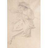 George Richmond (1809-1896) - Woman with a spindle Graphite and conté crayon, on oatmeal wove