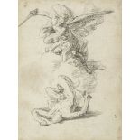 Francesco Solimena (1657-1747) - Study for Fall of the Rebel Angels Black chalk, on thick laid paper