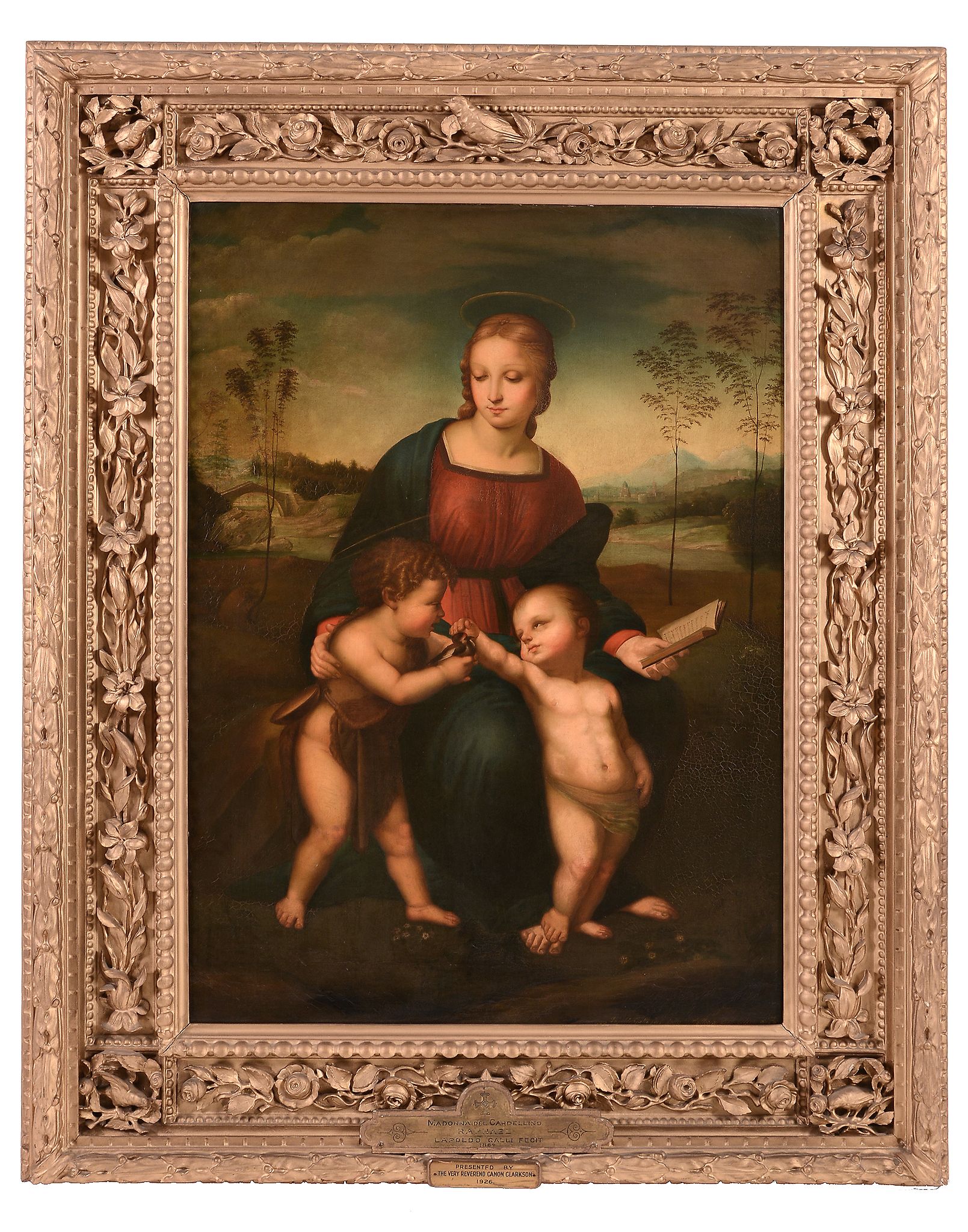 Leopoldo Galli (fl. 1860s) - The Madonna del Cardellino After Raffaello Sanzio, called Raphael Oil - Image 2 of 3