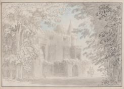 Arthur Devis (1711-1787) - Strawberry Hill Pen and grey ink, with grey wash and touches of blue