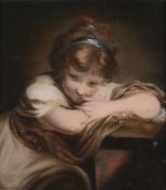 After Joshua Reynolds (1723-1792) - The Sleeping Girl; The Laughing Girl A pair, pastel Each c. 58.5