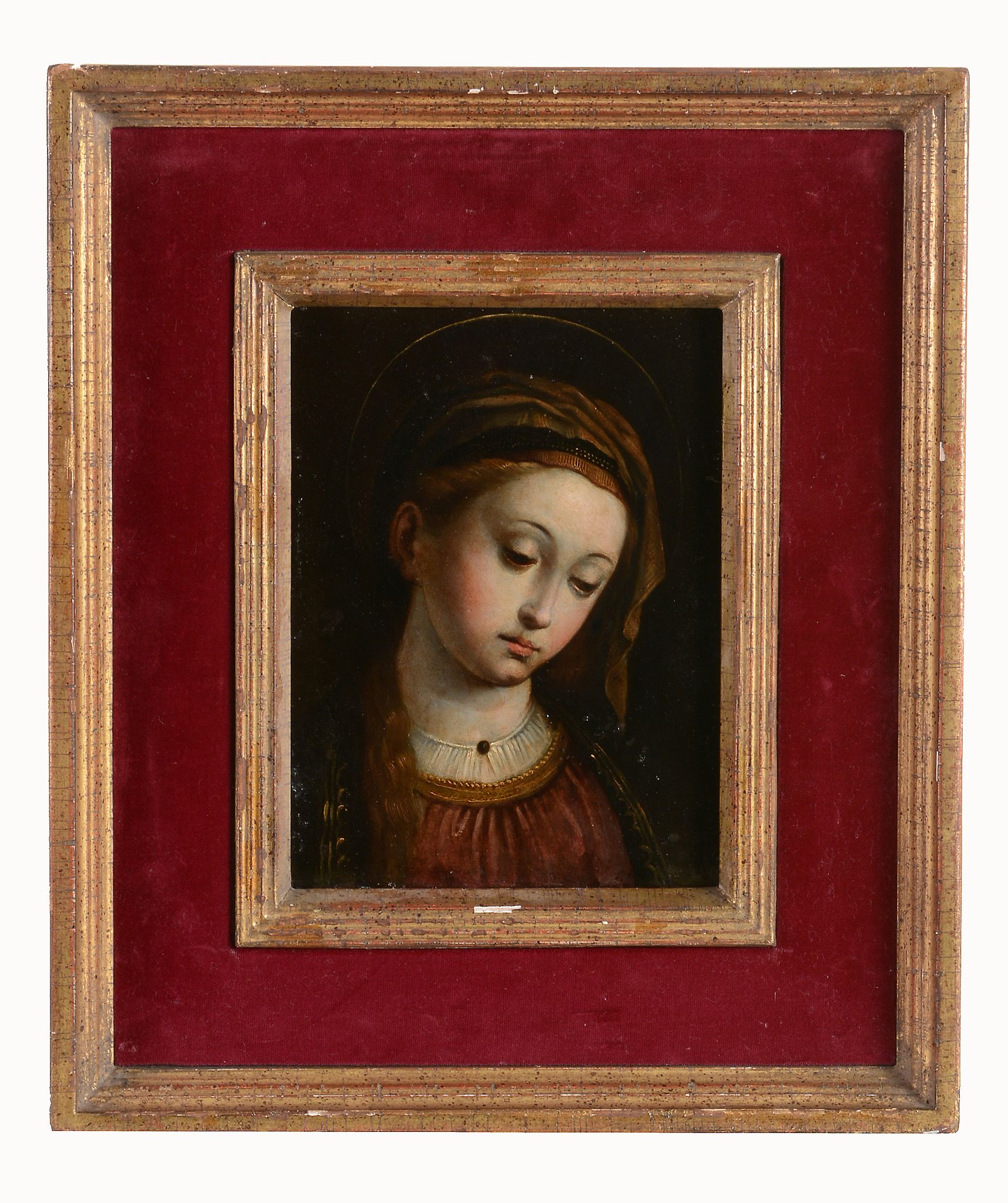 Italian School (17th Century) - Potrait of a female saint Oil on copper 22 x 17.5 cm. (8 3/4 x 6 7/8 - Image 2 of 2