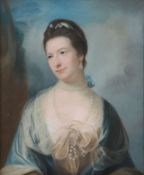 Circle of Allan Ramsay (1713-1784) - Portrait of Miss Gibbs, half-length Pastel, on laid paper 64