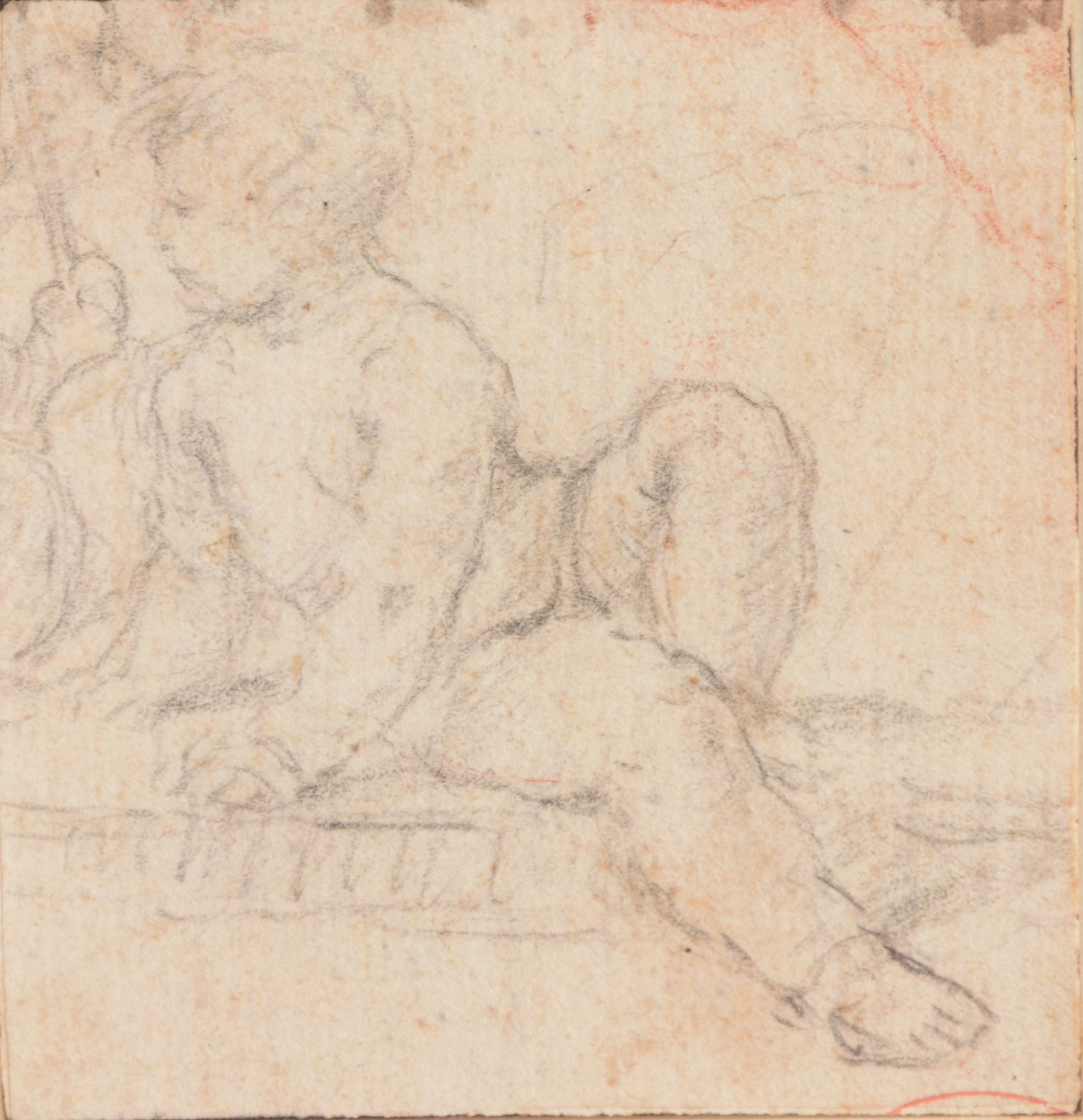 Attributed to Camillo Boccaccino (1501-1546) - Study for St John the Baptist; Winged putto A pair, - Image 3 of 3