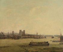 George Graham (1882-1949) - View of Rochester Harbour Oil on canvas Signed lower left 63.5 x 76
