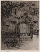 Theodore Casimir Roussel (1847-1926) - The Gate, Chelsea Etching and drypoint, with light plate-