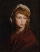 English School (late 18th Century) - Portrait of a young girl wearing a shawl Oil on canvas 51 x