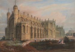 English School (19th Century) - Views of St. George's chapel, Windsor A pair, pen and brown ink,