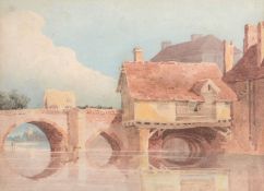 John Thirtle (1777-1839) - Wagon on a bridge, Norwich Watercolour over graphite, on wove paper 21