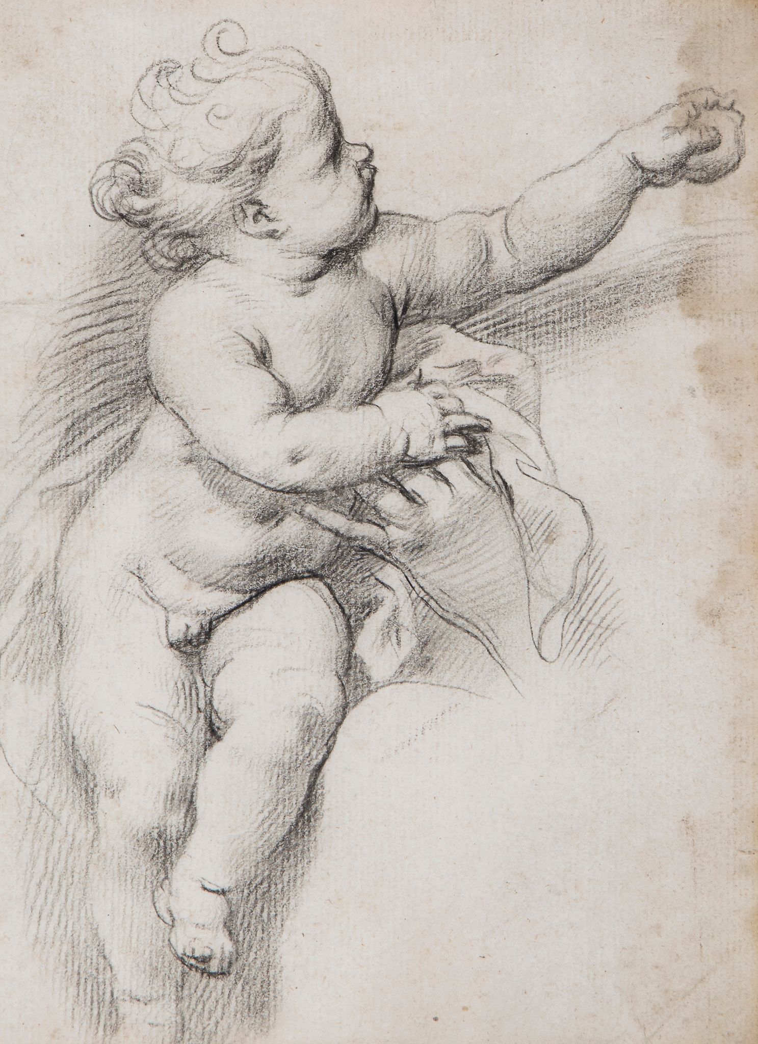 Circle of Carlo Maratta (1625-1713) - Study of Christ Child, with left arm outstretched grasping