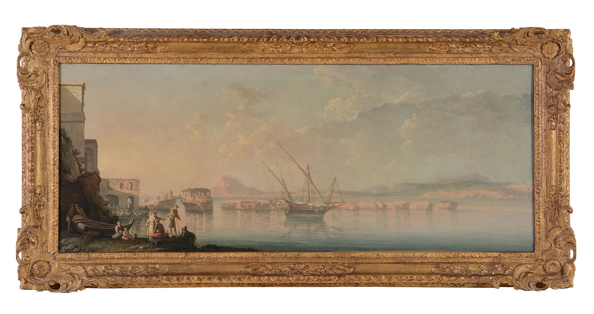 Carlo Bonavia (fl. 1740-1756) - View from Miseno, looking across the Mare Morto Oil on canvas - Image 2 of 3