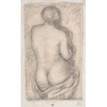 Aristide Maillol (1861-1944) - Nu de dos Black chalk and graphite, with brown wash, on laid paper