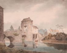 Thomas Tudor (1785-1855) - Monnow Bridge, Monmouth Watercolour on laid paper Very indistinct
