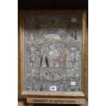 A Continental needlework picture of Christ crucified, 38cm x 28.5cm