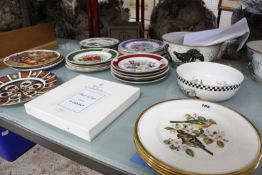 A Crown Derby limited edition Christmas plate, a Royal Derby 'Old Imari' plate, four Boehm plates