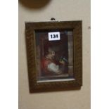 In the Manner of David Teniers A toper Oil on board Unsigned 14.5cm x 11cm