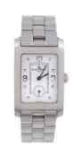 Baume & Mercier, Hampton, A rectangular stainless steel bracelet watch, no.3108324, circa 2000, oval