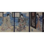 Utagawa Kunisada (Toyokuni III) (1786-1865) Geishas A pair of woodblock Trypditch prints Each