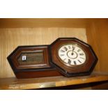 A Meizi Clock and Co. drop dial wall clock, Roman numerial dial, 57cm long