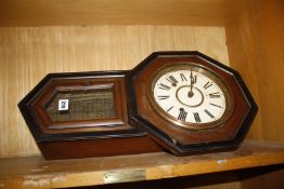 A Meizi Clock and Co. drop dial wall clock, Roman numerial dial, 57cm long