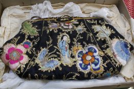 A Kruckers Chinese embroidered handbag, in a cardboard box