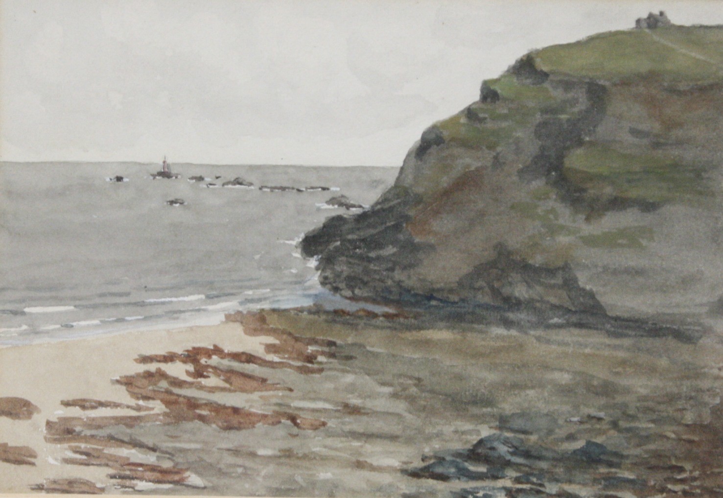 English School (20th Century) Sandy cove Watercolour Unsigned 17.5cm x 24.5cm