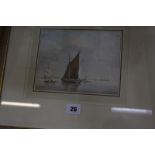 Follower of Charles Brooking (1723-1759) Sailing ships at anchor Watercolour 15cm x 19cm