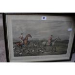 After Dorothy Hardy Hunting scenes Chromolithographs 26cm x 68cm (4); After Henry Alken Hunting