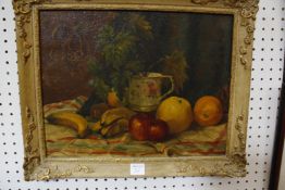 Muriel Wilson (1875-1964) Still life of fruit Oil on canvas Signed lower left and dated 1954 Two
