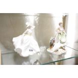 Two modern Coalport figures, 'Ladies of Fashion' and 'The Goose Girl' -2 Best Bid