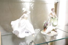 Two modern Coalport figures, 'Ladies of Fashion' and 'The Goose Girl' -2 Best Bid