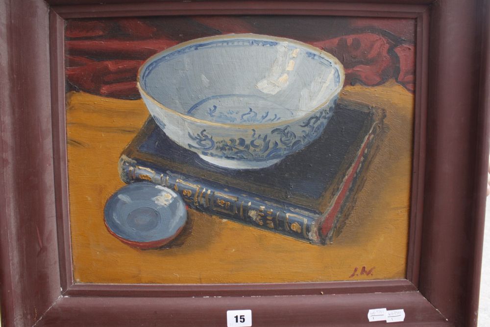 John Whitlock Codner (1913 - 2008) 'The Delft bowl' Oil on board Initialled lower right 33cm x