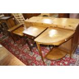 A 19th Century rosewood side table with a frieze drawer together with an Edwardian rosewood and