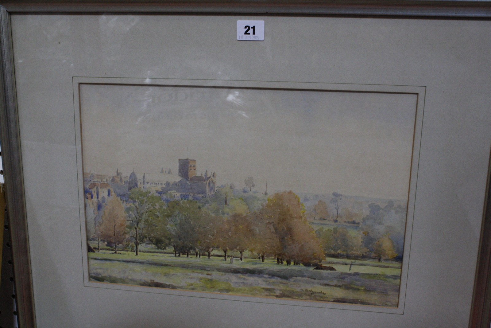 A.. R.. Kennedy (20th Century) A view of St Albans Watercolour Signed lower right and dated 1977