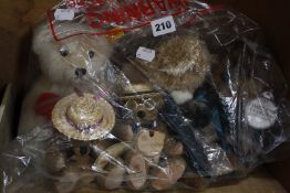 Two modern Steiff teddy bears and three New Zealand teddy bears -5