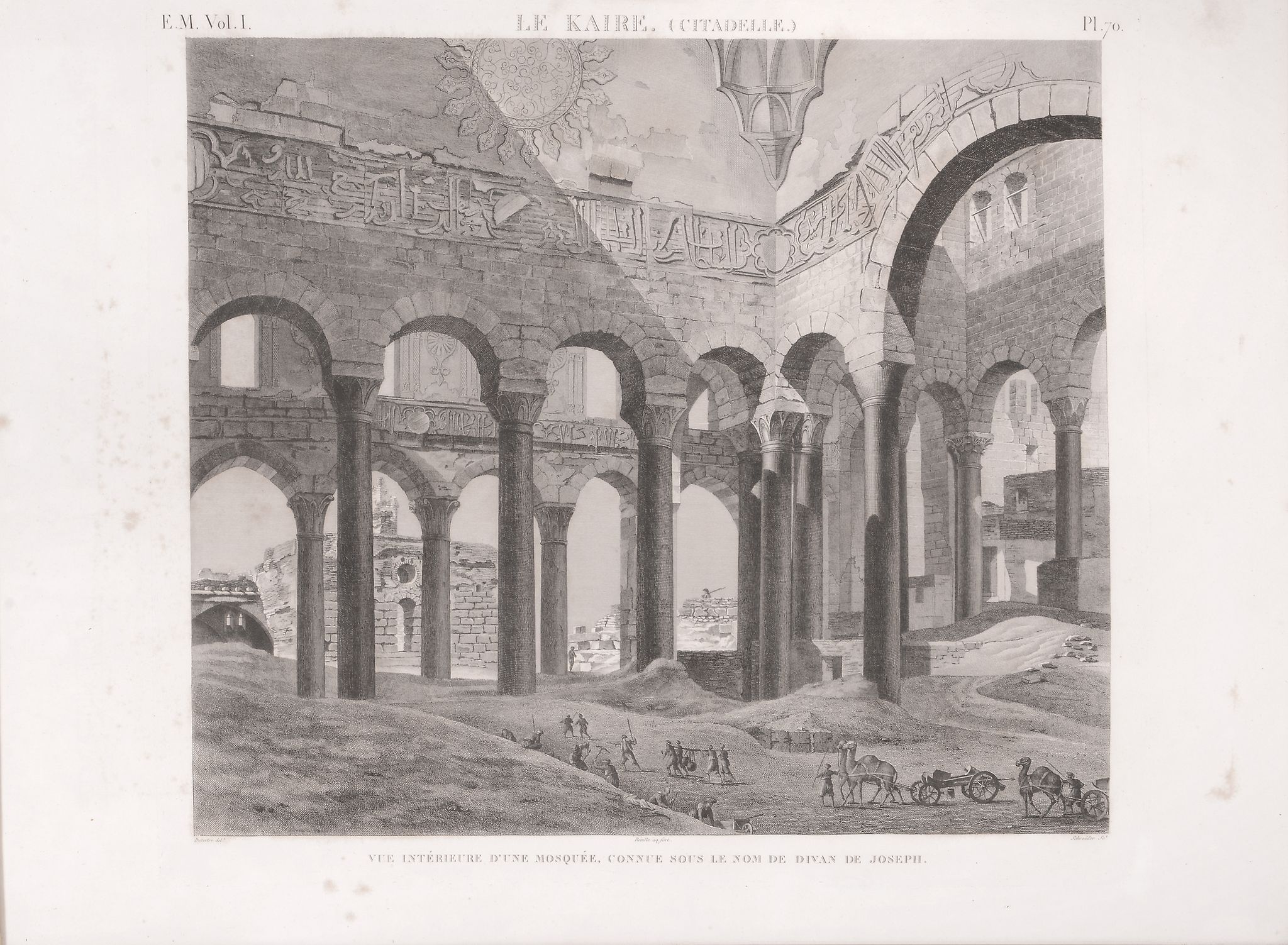 Description de l'Égypte - A group of five plates showing architectural ruins  A group of five 19th - Image 5 of 6