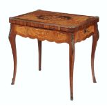 A marquetry and gilt metal mounted card table in Louis XV style  A marquetry and gilt metal