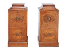 A pair of George III mahogany pedestals, circa 1800  A pair of George III mahogany pedestals,